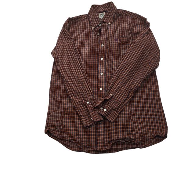 Cinch Mens Button Down Rust Plaid Cowboy Core Rodeo Western Long Sleeve Shirt M - Picture 12 of 12